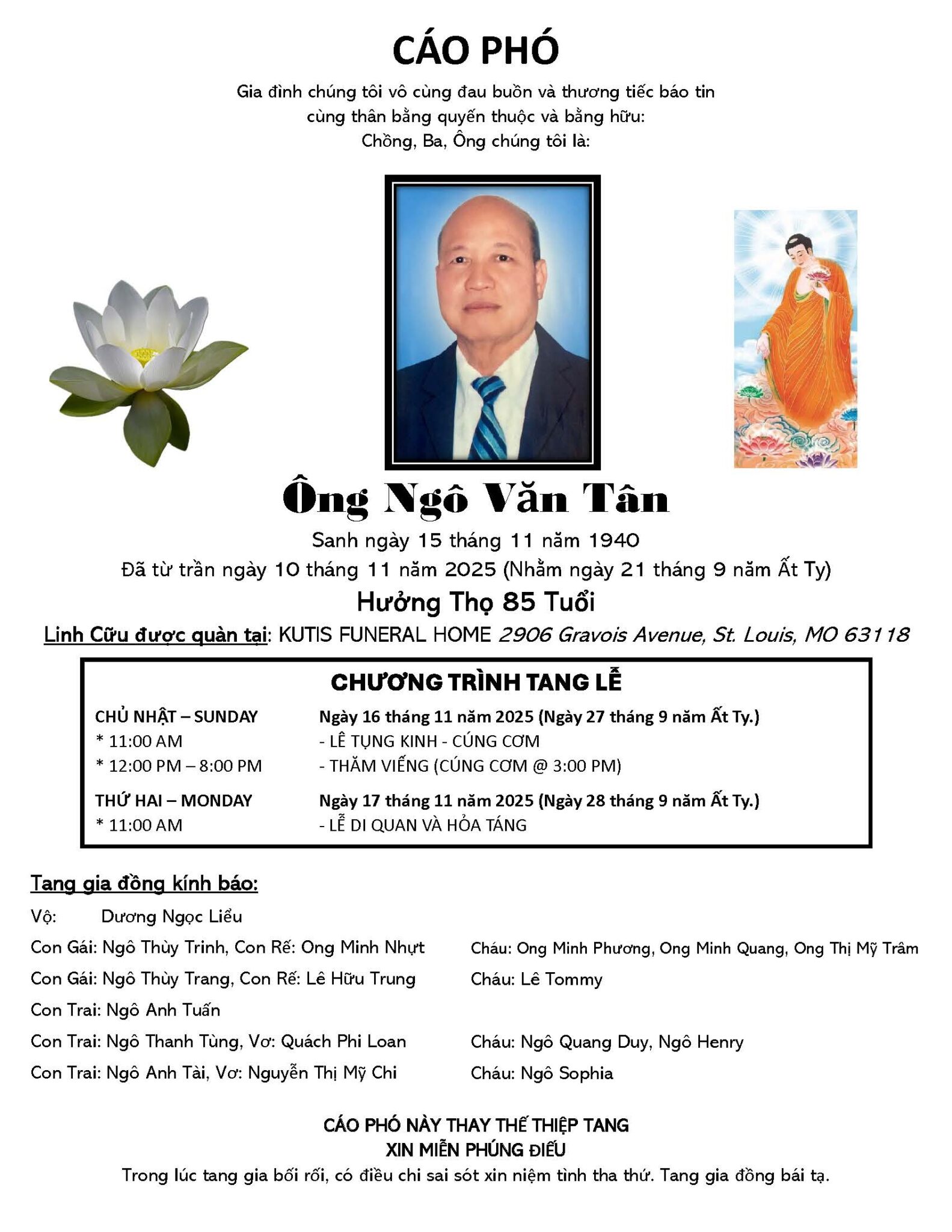 Ngo, Tan Van Kutis Funeral Home Inc